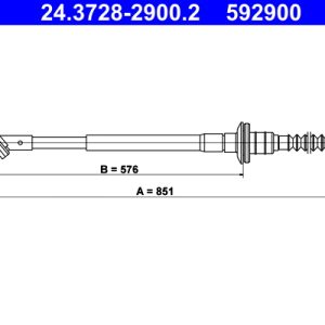 Cablu ambreiaj CHEVROLET MATIZ (M200, M250) 0.8 LPG Benzina/Autogaz (GPL) 52 cai ATE 24.3728-2900.2