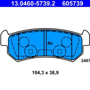 Placute frana CHEVROLET LACETTI combi (J200) 1.6 benzina 109 cai ATE 13.0460-5739.2