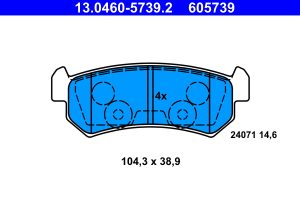 Placute frana CHEVROLET LACETTI (J200) 1.8 benzina 121 cai ATE 13.0460-5739.2