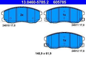 Placute frana CHEVROLET CAPTIVA Van (C100) VCDi diesel 126 cai ATE 13.0460-5785.2
