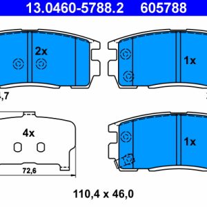 Placute frana CHEVROLET CAPTIVA Van (C100) VCDi diesel 126 cai ATE 13.0460-5788.2