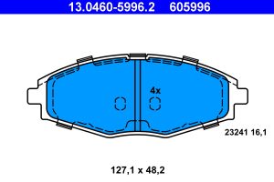 Placute frana CHEVROLET MATIZ (M200, M250) 1.0 benzina 67 cai ATE 13.0460-5996.2
