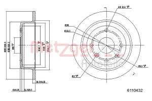 Disc frana CHEVROLET LACETTI (J200) 1.8 benzina 122 cai METZGER 6110432