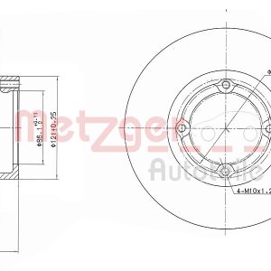 Disc frana CHEVROLET MATIZ (M200, M250) 0.8 LPG Benzina/Autogaz (GPL) 52 cai METZGER 6110713