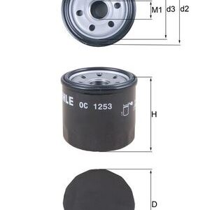 Filtru ulei CHEVROLET MATIZ (M200, M250) 0.8 benzina 52 cai MAHLE ORIGINAL OC 1253
