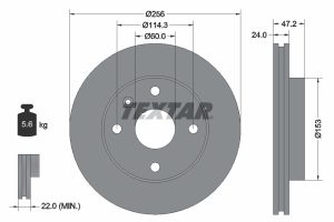 Disc frana CHEVROLET LACETTI (J200) 1.8 benzina 122 cai TEXTAR 92133600