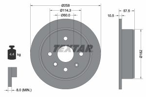 Disc frana CHEVROLET LACETTI (J200) 1.8 benzina 122 cai TEXTAR 92163000