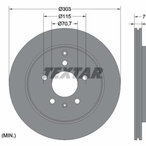 Disc frana CHEVROLET CAPTIVA Van (C100) VCDi diesel 126 cai TEXTAR 92165503