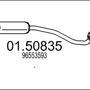 Toba esapamet intermediara CHEVROLET LACETTI (J200) 1.4 16V benzina 95 cai MTS 01.50835