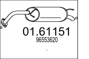 Toba esapament finala CHEVROLET LACETTI (J200) 1.4 16V benzina 95 cai MTS 01.61151