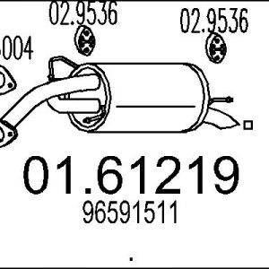 Toba esapament finala CHEVROLET MATIZ (M200, M250) 1.0 benzina 64 cai MTS 01.61219