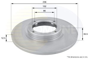 Disc frana CHEVROLET MATIZ (M200, M250) 1.0 benzina 67 cai COMLINE ADC1009