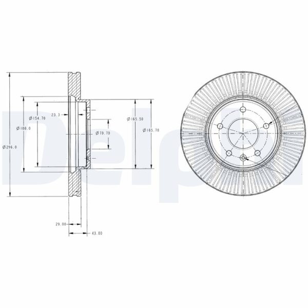 Disc frana CHEVROLET CAPTIVA Van (C100) VCDi diesel 126 cai DELPHI BG4092C