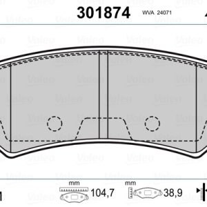 Placute frana CHEVROLET LACETTI combi (J200) 1.6 benzina 109 cai VALEO 301874