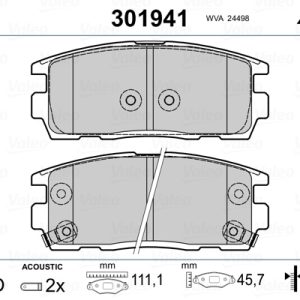 Placute frana CHEVROLET CAPTIVA Van (C100) VCDi diesel 126 cai VALEO 301941