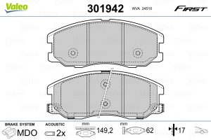 Placute frana CHEVROLET CAPTIVA Van (C100) VCDi diesel 126 cai VALEO 301942