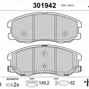 Placute frana CHEVROLET CAPTIVA Van (C100) VCDi diesel 126 cai VALEO 301942