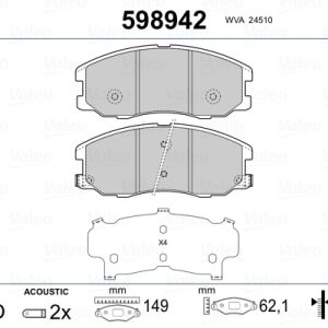 Placute frana CHEVROLET CAPTIVA Van (C100) VCDi tractiune integrala diesel 150 cai VALEO 598942