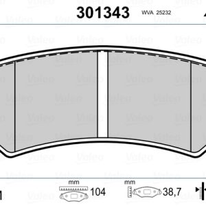 Placute frana CHEVROLET LACETTI (J200) 2.0 D diesel 121 cai VALEO 301343