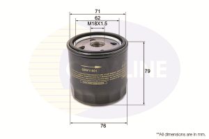 Filtru ulei CHEVROLET LACETTI (J200) 1.4 16V benzina 95 cai COMLINE CDW11001