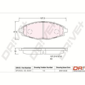 Placute frana CHEVROLET MATIZ (M200, M250) 1.0 benzina 64 cai DRIVE DP1010.10.0104