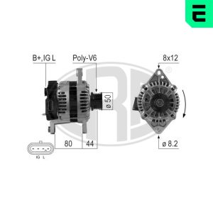 Alternator CHEVROLET LACETTI combi (J200) 1.6 LPG Benzina/Autogaz (GPL) 109 cai ERA 210643A