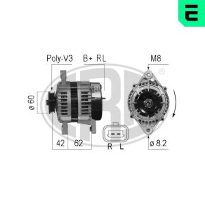 Alternator CHEVROLET MATIZ (M200, M250) 0.8 benzina 52 cai ERA 210683A
