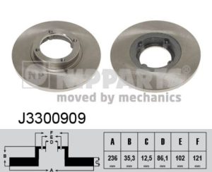 Disc frana CHEVROLET MATIZ (M200, M250) 1.0 LPG Benzina/Autogaz (GPL) 67 cai NIPPARTS J3300909