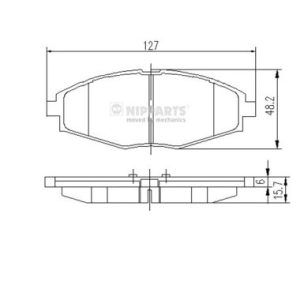 Placute frana CHEVROLET MATIZ (M200, M250) 1.0 LPG Benzina/Autogaz (GPL) 67 cai NIPPARTS J3600909