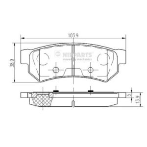 Placute frana CHEVROLET LACETTI (J200) 2.0 D diesel 121 cai NIPPARTS N3610907