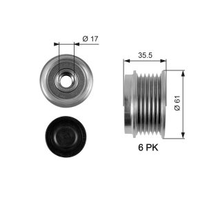 Fulie alternator CHEVROLET CAPTIVA Van (C100) VCDi tractiune integrala diesel 150 cai GATES OAP7100