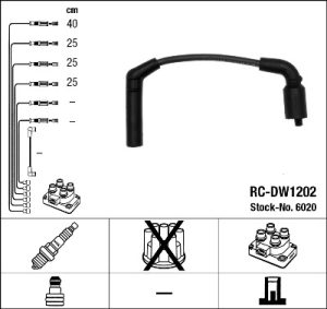 Set cablaj aprindere CHEVROLET MATIZ (M200, M250) 1.0 LPG Benzina/Autogaz (GPL) 67 cai NGK 6020