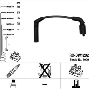 Set cablaj aprindere CHEVROLET MATIZ (M200, M250) 1.0 LPG Benzina/Autogaz (GPL) 67 cai NGK 6020