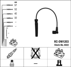 Set cablaj aprindere CHEVROLET LACETTI combi (J200) 1.6 LPG Benzina/Autogaz (GPL) 109 cai NGK 6022