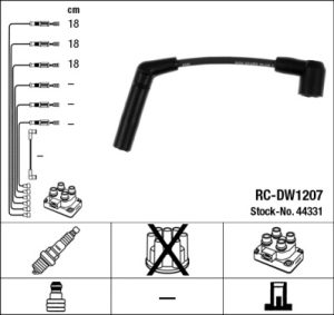 Set cablaj aprindere CHEVROLET MATIZ (M200, M250) 0.8 LPG Benzina/Autogaz (GPL) 52 cai NGK 44331