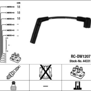 Set cablaj aprindere CHEVROLET MATIZ (M200, M250) 0.8 LPG Benzina/Autogaz (GPL) 52 cai NGK 44331