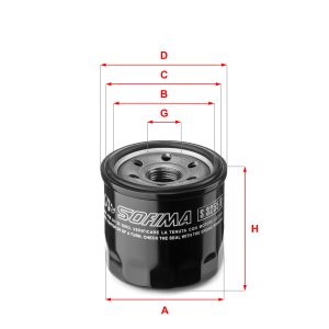 Filtru ulei CHEVROLET MATIZ (M200, M250) 0.8 benzina 52 cai SOFIMA S 3255 R