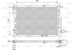 Radiator racire motor CHEVROLET MATIZ (M200, M250) 1.0 benzina 64 cai VALEO 701598