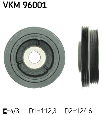 Fulie curea arbore cotit CHEVROLET MATIZ (M200, M250) 0.8 benzina 52 cai SKF VKM 96001