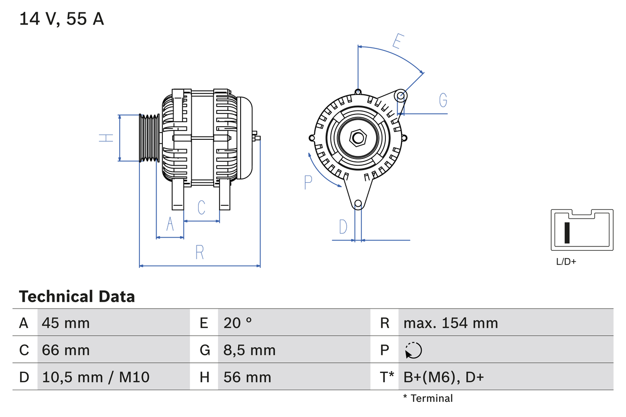 Alternator CITROEN BX Break (XB-_) 15 benzina 79 cai BOSCH 0 986 032 790