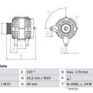 Alternator CITROEN C3 I (FC_, FN_) 1.1 i benzina 60 cai BOSCH 0 986 048 911