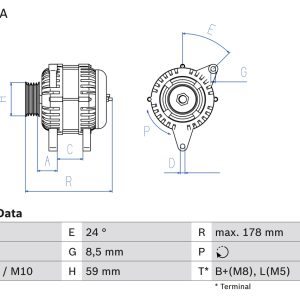 Alternator CITROEN JUMPER I caroserie (230L) 2.8 HDi diesel 128 cai BOSCH 0 986 049 061