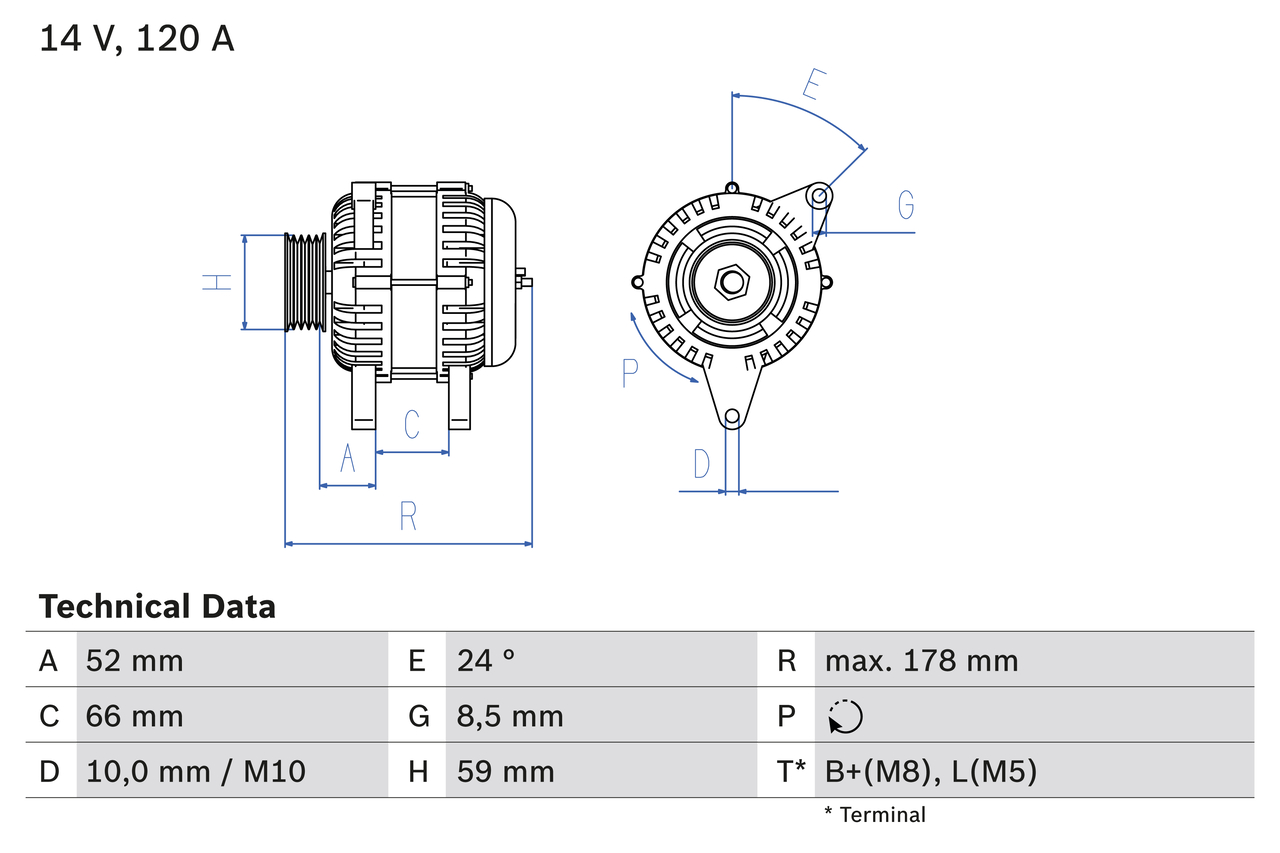 Alternator CITROEN JUMPER I caroserie (230L) 2.8 HDi diesel 128 cai BOSCH 0 986 049 061