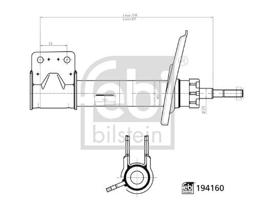 Amortizor CITROEN BERLINGO MULTISPACE (B9) 1.6 HDi 115 diesel 114 cai FEBI BILSTEIN 194160