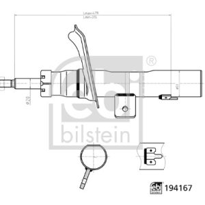 Amortizor CITROEN BERLINGO / BERLINGO FIRST Autoutilitara/limuzina spatioasa ( 1.6 HDI 75 (MB9HW) diesel 75 cai FEBI BILSTEIN 194167