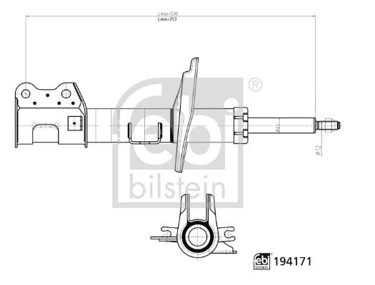 Amortizor CITROEN NEMO microbus 1.3 HDi 75 diesel 75 cai FEBI BILSTEIN 194171