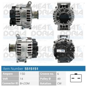 Alternator CITROEN DS3 (SA_) 1.6 Racing benzina 203 cai MEAT DORIA 5515151