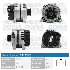 Alternator CITROEN C4 PICASSO I microbus (UD_) 1.6 HDi diesel 109 cai MEAT DORIA 5515242