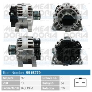 Alternator CITROEN JUMPER I bus (244, Z_) 2.0 HDi diesel 84 cai MEAT DORIA 5515279