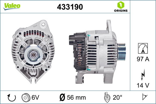 Alternator CITROEN ZX (N2) 1.8 i benzina 101 cai VALEO 433190